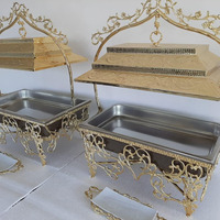 Plat de service rond en acier inoxydable de grande capacité pour hôtel, mariage, restaurant, buffet, chauffe-plats, vente de matériel de restauration