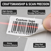 Étiquettes autocollantes thermiques personnalisées avec logo, codes-barres et QR codes haute précision pour l'expédition e-commerce et les enveloppes polyvalentes