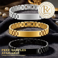 Bracelet d'amitié en acier inoxydable plaqué or 18 carats, design tendance, maillons cubains, pour couple, femme et homme