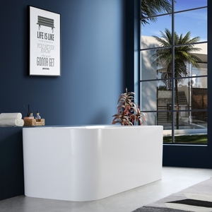 Bañera acrílica rectangular independiente con esquinas redondeadas, de alta resistencia, antiamarilleo, todo en uno, para spa y hidromasaje. - Product Image 2
