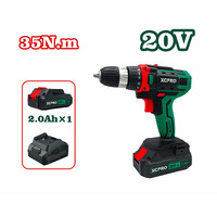 Perceuse sans fil 20V en gros, 35 Nm, batterie Li-ion 2,0 Ah, moteur sans balais, qualité industrielle, 25+1 réglages de couple, support OEM