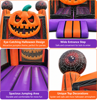 Structure gonflable combinée Ceyu Citrouille d'Halloween avec toboggan et piscine de saut pour location de fête de festival d'automne