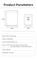 Cargador de Viaje con Puerto USB C y Tecnología GaN de Carga Rápida PD3.0 de 45W, Estándar EN 50075, Enchufe Estadounidense, para iPhone 15 Pro Max, Cargador Inalámbrico