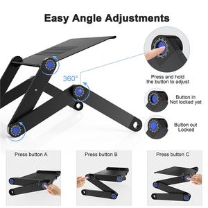 360 đen có thể điều chỉnh máy tính PC Bàn máy tính xách tay máy tính xách tay đứng nhỏ giữ máy tính xách tay với chuột Pad cho văn phòng nhà - Product Image 2