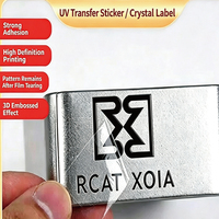 Autocollant de transfert UV en cristal, étiquette personnalisée, autocollant adhésif à marquage à chaud, logo de marque personnalisé pour boîte cadeau de thé