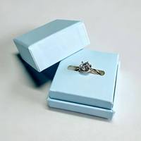 Boîte à bagues carrée en papier artistique Seayue avec couvercle séparé, fermeture magnétique, personnalisable, gaufrage, estampage à chaud, paillettes, boîte cadeau pour la vente en gros