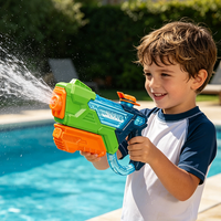 Pistolet à eau classique à pompe avec réservoir transparent pour une visualisation claire du niveau d'eau, jouet puissant pour enfants, idéal pour l'été et la piscine