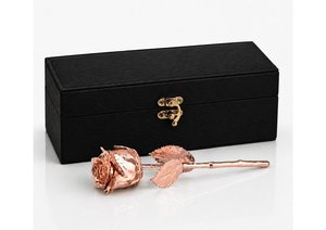 Signature 18K Rose Gold Plated 7 Inch Real Rose Elegant Gift <b>Box</b> Perfect Romantic <b>Keepsake</b> for Graduation Anniversary - Product Image 4