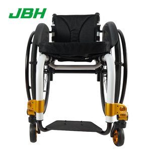 Ruote posteriori sedia a rotelle manuale leggera a sgancio rapido Anhui forniture per terapia riabilitativa in lega di alluminio 120 Kg JBH S004 - Product Image 5