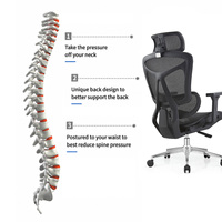 Chaise de bureau Aston en maille, dossier haut, pivotante, appui-tête 3D réglable, accoudoirs 3D en PU, base chromée, cadre en aluminium, pour bureau à domicile, salon