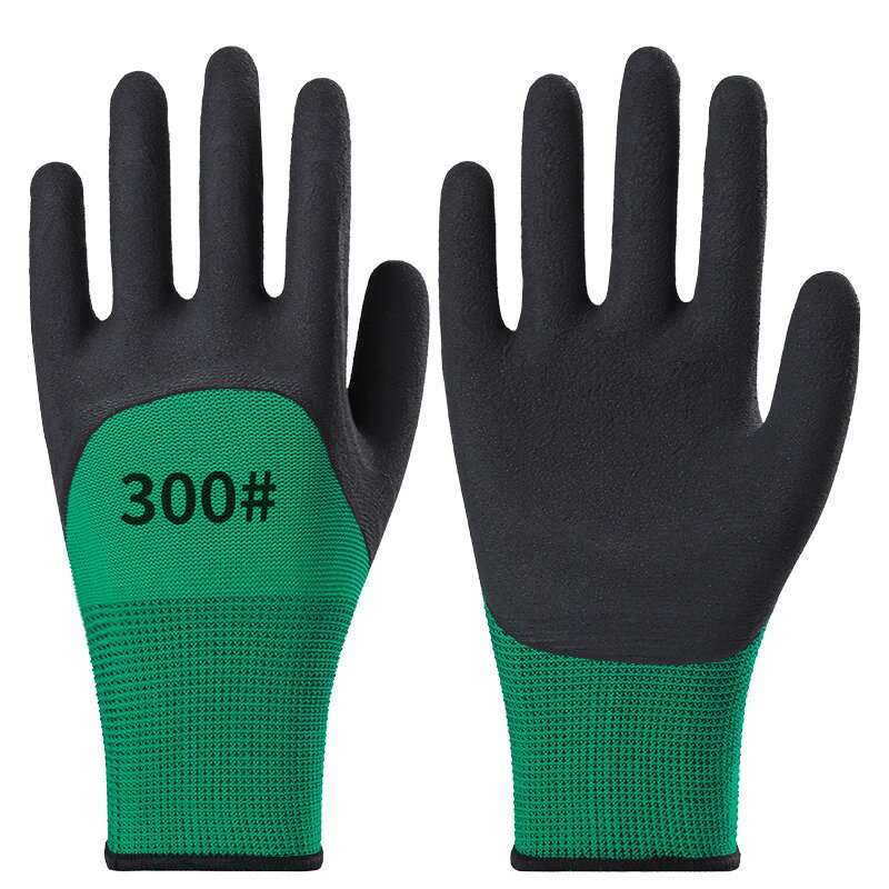 Brown Latex Foam Breathable Garden Gloves