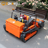 Tondeuse à gazon industrielle ZNW-1200Y, robuste, autopropulsée, 4 temps, sans fil, télécommandée, avec chenilles en caoutchouc pour pentes raides, 17 kW