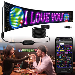 Layar iklan tampilan mobil pintar <span class=keywords><strong>LED</strong></span> fleksibel, stiker mata iblis HD warna penuh koneksi ponsel Bluetooth IP65 luar ruangan - Product Image 1