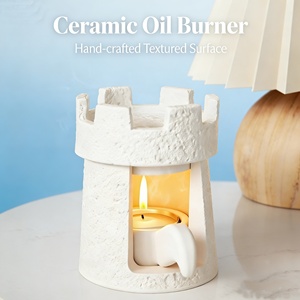 Diffuseur d'arômes en ciment pour huiles essentielles, chauffe-cire à bougie chauffe-plat blanc - Product Image 2