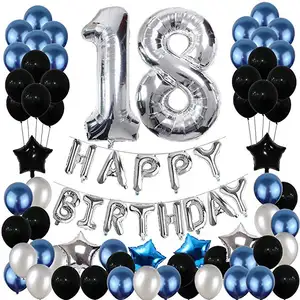 थोक 18th खुश जन्मदिन की पार्टी गुब्बारे आपूर्ति सजावट संख्या 18 जन्मदिन की पार्टी सजावट
