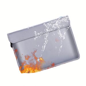 CUSTOM Silicone-Coated Fire Retardant Polyester <b>Document</b> <b>Bag</b> Sewing Edge Mesh Cloth Ziplock Waterproof Envelope File Storage - Product Image 2