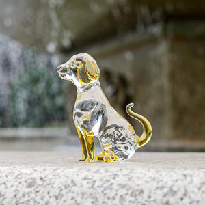 Yellow Crystal Dog Puppy Cute Birthday <b>Sweet</b> Gifts Eco-Friendly Polished Figurine Collection Animal Collectible Ornament - Product Image 3