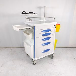 Chariot d'urgence mobile pour hôpital avec tiroirs <span class=keywords><strong>de</strong></span> rangement multi-niveaux et roues silencieuses pour une intervention rapide au chevet du patient - Product Image 3