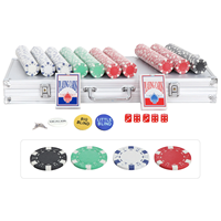 Ensemble de 500 jetons de poker, jeu de table, étui de transport en aluminium, Blackjack, Roulette