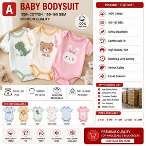 Yantex Baby Bodysuit Short Sleeve Romper <b>Animal</b> Print Snap Button Breathable Casual Cotton <b>Knitted</b> Infant One Piece Summer Wear - Product Image 3