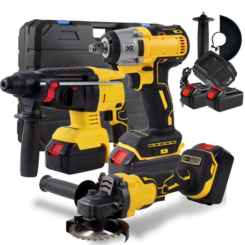 FZH-2 3 в 1 бесшнурового електричюеского инструмента набор ударный гайковерт пневматический угловая шлифовальная машина перфоратор Электрический Домашний набор инструментов портативный електричюеского инструмента