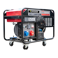2kW 3kW 5kW 10kW 10,5kW Doppelspannung 220V 380V Offener Benzin 4-Takt Tragbarer Generator mit Elektrostarter Umweltfreundlich