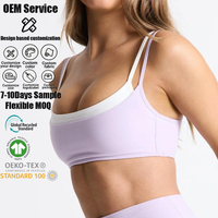 Soutien-gorge de sport à logo personnalisé, haute performance, antichoc, avec bretelles réglables, superposé, anti-transparence, 2 couches, pour la gym