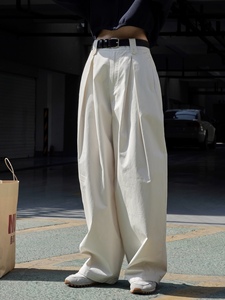 Primavera nuevo estilo coreano estilo yuppie desplazamientos cintura alta pantalones de pierna ancha sueltos adelgazantes pantalones casuales crujientes para mujeres - Product Image 5