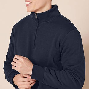 Sudaderas con Capucha Bordadas de Algodón 100% para Hombre, Personalizadas OEM, de Manga Larga, Ligeras, con Cierre de Cremallera de un Cuarto, para Golf de Invierno - Product Image 4