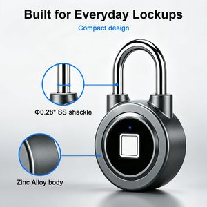 Cadenas intelligent biométrique portable pour bagages, maison et dortoir, avec lecteur d'empreintes digitales antivol - Product Image 4