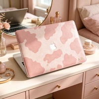 Étui rigide en cuir de vache marron à imprimé léopard Yihe pour MacBook Air 2022 A2681 Macbook Pro