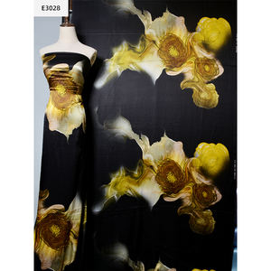HYSK Heavy 100% Mulberry pura <span class=keywords><strong>seda</strong></span> crepé satén tela impresa mujeres vestido Cheongsam <span class=keywords><strong>seda</strong></span> tela textil diseño envío gratis - Product Image 3
