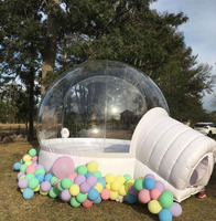 Tente Igloo Gonflable Transparente Bounce Bubble avec Toboggan et Tunnel pour Enfants - Dôme Gonflable Transparent Effet Cristal