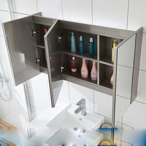 Armoire de salle de bain murale OEM étanche avec écran tactile, anti-buée, anti-rouille, 3 portes, avec étagères réglables pour coiffeuse - Product Image 3