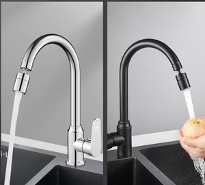 Adaptateur de Robinet Universel Noir Moderne Rotatif à 360° pour Évier de Cuisine et Salle de Bain, Aérateur Anti-éclaboussures et Buse de Pulvérisation d'Eau - Product Image 5