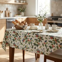 Nappe personnalisée en tissu aspect lin slub 120 GSM 60*84 pouces 100% polyester avec imprimé croisé métallique argenté