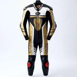 Combinaison de course moto professionnelle en cuir véritable de vache/canguro pour homme, combinaison de moto en cuir de qualité supérieure pour la course sur circuit - Product Image 1