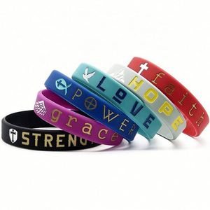 Pulseras de Silicona Impresas con Serigrafía, Resistentes al Agua, Diseño Personalizado, para Promoción de Eventos Deportivos, con Color Personalizado - Product Image 4