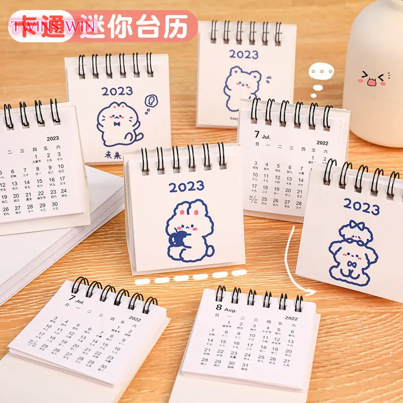 Custom Logo Foldable 2023 Cute Calendar Book Simple Notepad Mini Desk Calendar 415
