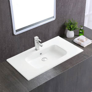 Lavabo rectangulaire en céramique à bord fin, produit à prix réduit, vente chaude, 80 cm - Product Image 1