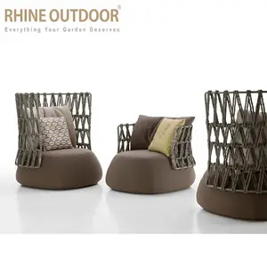 Sofá de ratán con cuerda, muebles de exterior de alta calidad, directo de fábrica