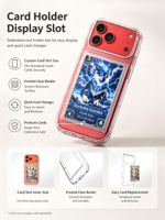 Coque de téléphone transparente avec fenêtre pour cartes TCG pour iPhone 18 17 Pro Max avec pochette de protection antichoc