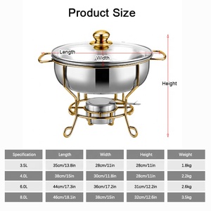 Ensemble de réchauds de buffet en argent pour la restauration, pour la vente directe - Product Image 5