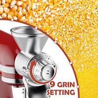 Accessoire moulin à grains pour batteur sur socle KitchenAid en acier inoxydable, broyeur 9 niveaux pour farine et grains de café, pour avoine, maïs, millet, blé