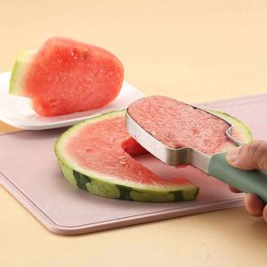 Stainless Steel Watermelon <b>Cutter</b> Slicer Tool with Non-slip Fork Fruit Kitchen Gadget with PP Material for Restaurant Bar KTV - Product Image 6