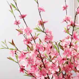 Flores Artificiales de Melocotón QIHAO, Flores de Seda Plástica de Alta Simulación, Decoraciones para Bodas y Hogar - Product Image 3