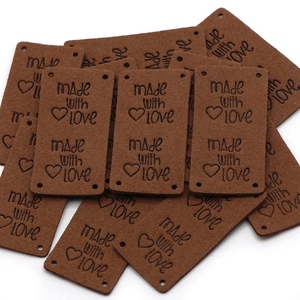 Handmade 1 Inch * 2 Inch Với Tình Yêu Nhãn Da Thẻ Trái Tim Làm Bằng Tay Nhãn Cho Mũ Áo Ăn Mặc May Nguồn Cung Cấp DIY Thủ Công Mỹ Nghệ - Product Image 4