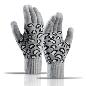 Winter Warm <strong>Gloves</strong> Women <strong>Leopard</strong> <strong>Print</strong> Knitting Touch Screen <strong>Gloves</strong> Men <strong>Gloves</strong> Mobile Phone Christmas Gift - Product Image 6
