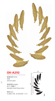 Poignée de porte personnalisée en feuille de palmier, or alluvial, luxe, ornée, en laiton, pour villa, hôtel, porte vitrée