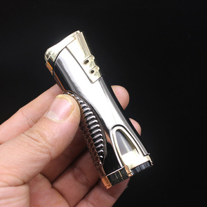 Kreative Super Strong Little Waist Feuerzeug Direct Jet Aufblasbare hellblaue Flamme für Cigar Moxibustion Custom Logo Metalls pray - Product Image 3